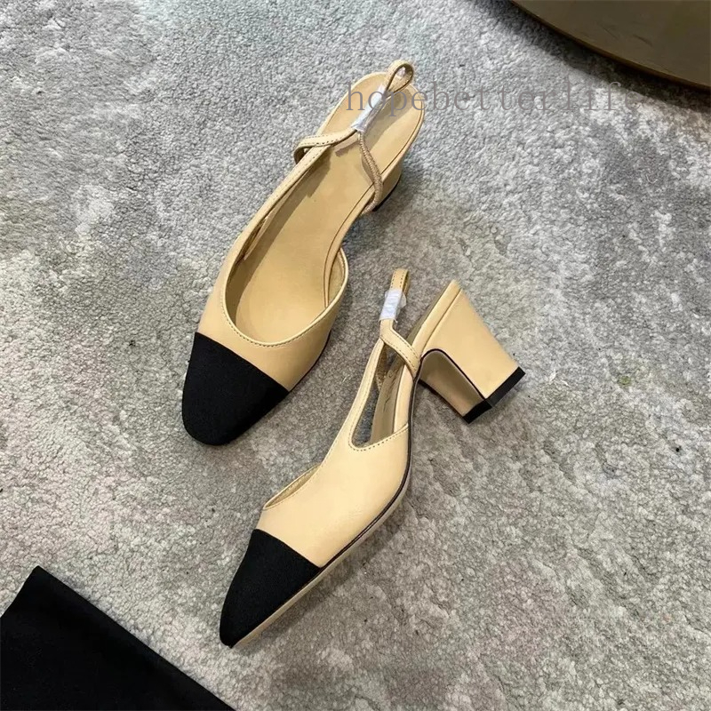 Sandali classici di design Scarpe da sposa da donna di alta qualità Tacchi spessi estivi Moda Scivoli a testa tonda Piattaforma in pelle professiona