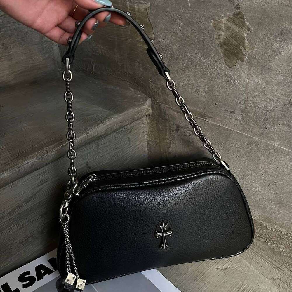 CH bag Chrome bag CHearts bag Kro Fashion Retro Commuter Underarm New Trendy Cool Hot Girl Top Layer Cowhide Crossbody Shoulder Bag for Women