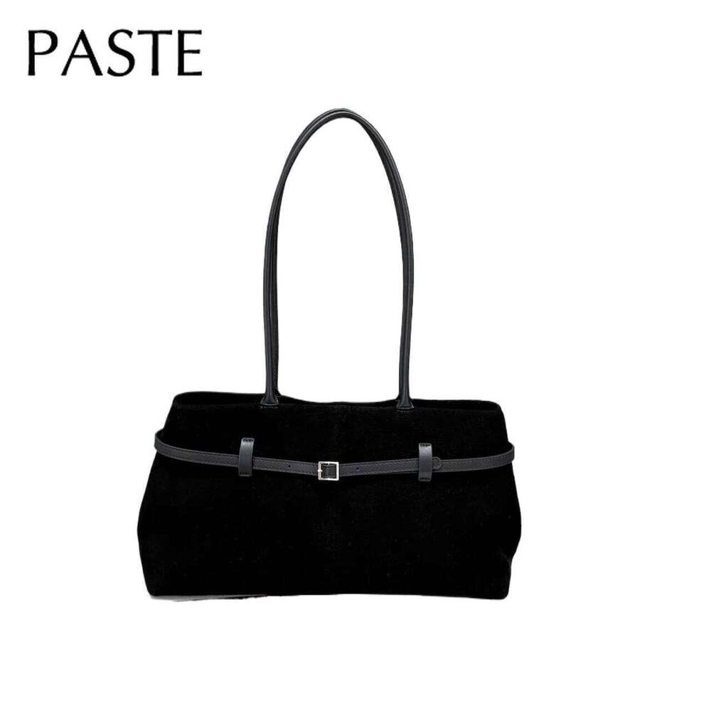 Ins Chic Designer Armpit Shoulder Bag Large Capacity Matte Suede Cow Leather Women Long-Handle Tote Winter Travel Handbag 251211