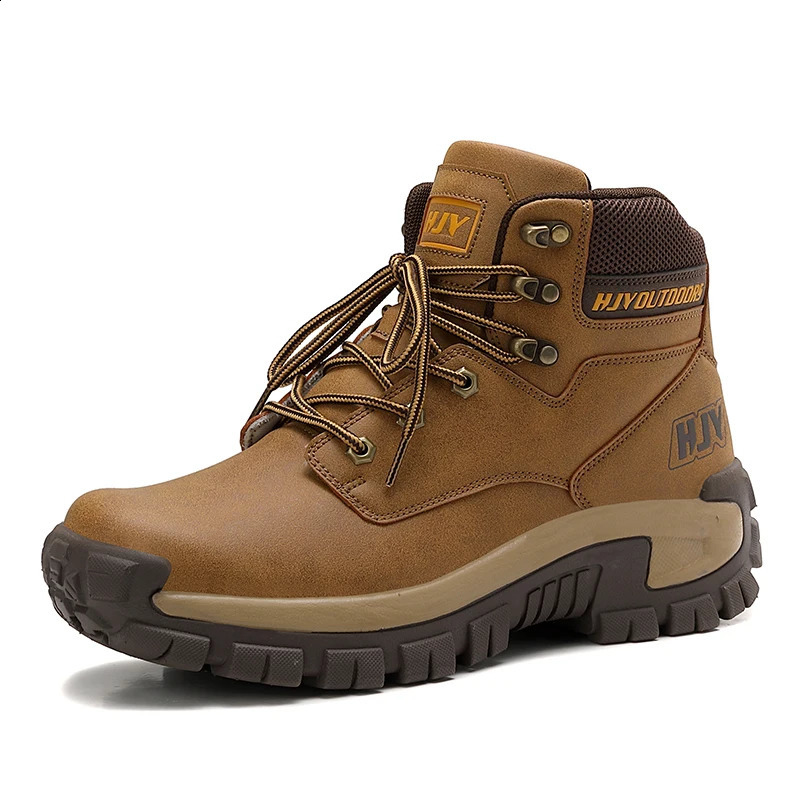 High-Top Leather Mens Boots Breathable Desert Combat Boots Outdoor Non-slip Hiking Boots Men Motorcycle Boots Work Ankle Boots251205