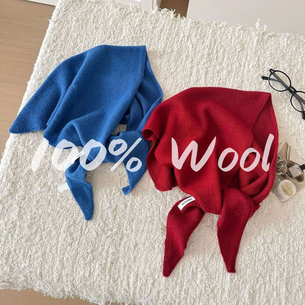 Korean Style Winter Fashion Warm Knitted Triangular Hijab Scarf Women Headscarf Shawl Multi-Functional Neckerchief