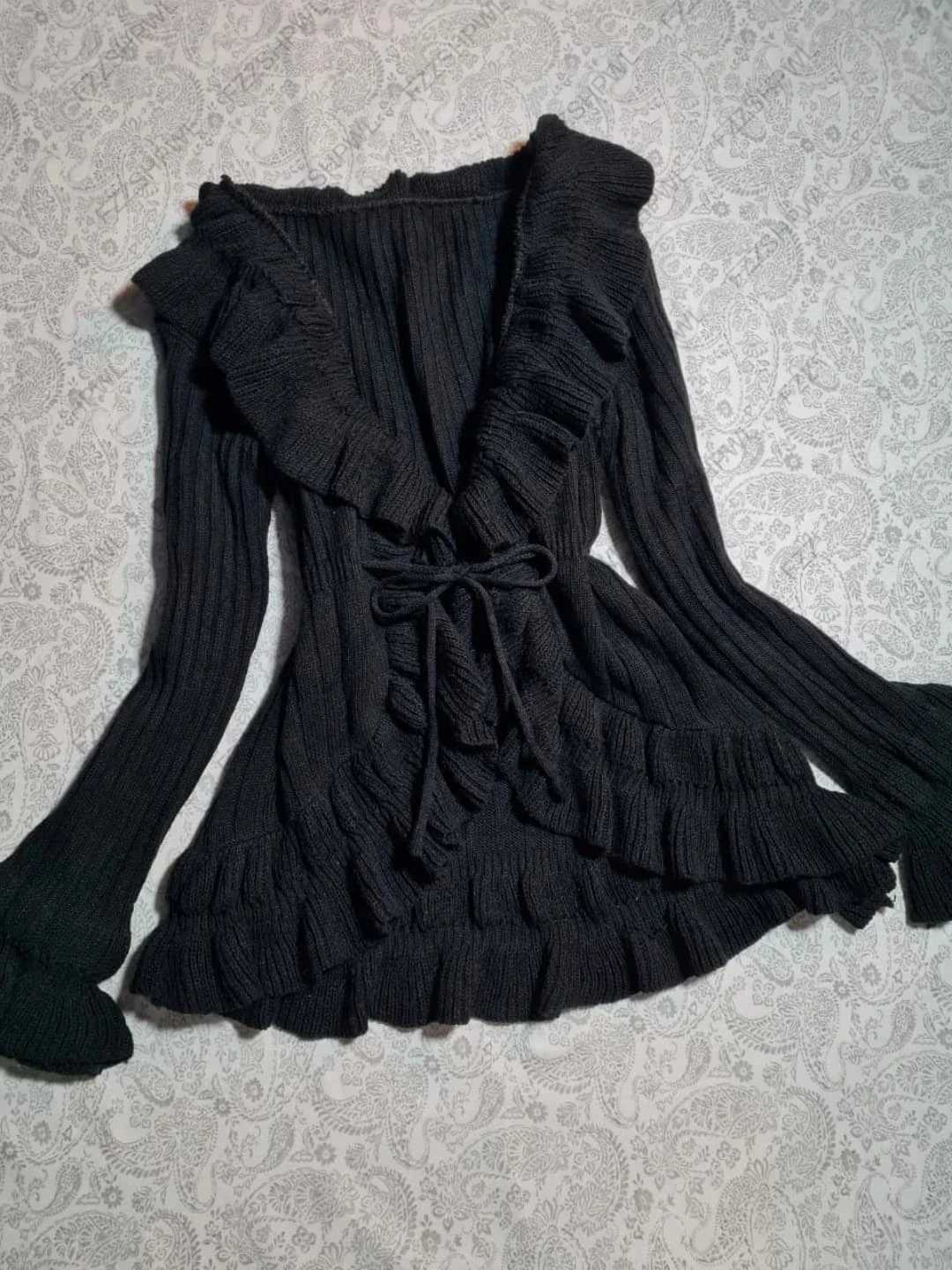 Y2K womens sweater coat punk cardigan womens winter knitted sweater casual British style Bug sweater Harajuku coat 2000s tops Z251211