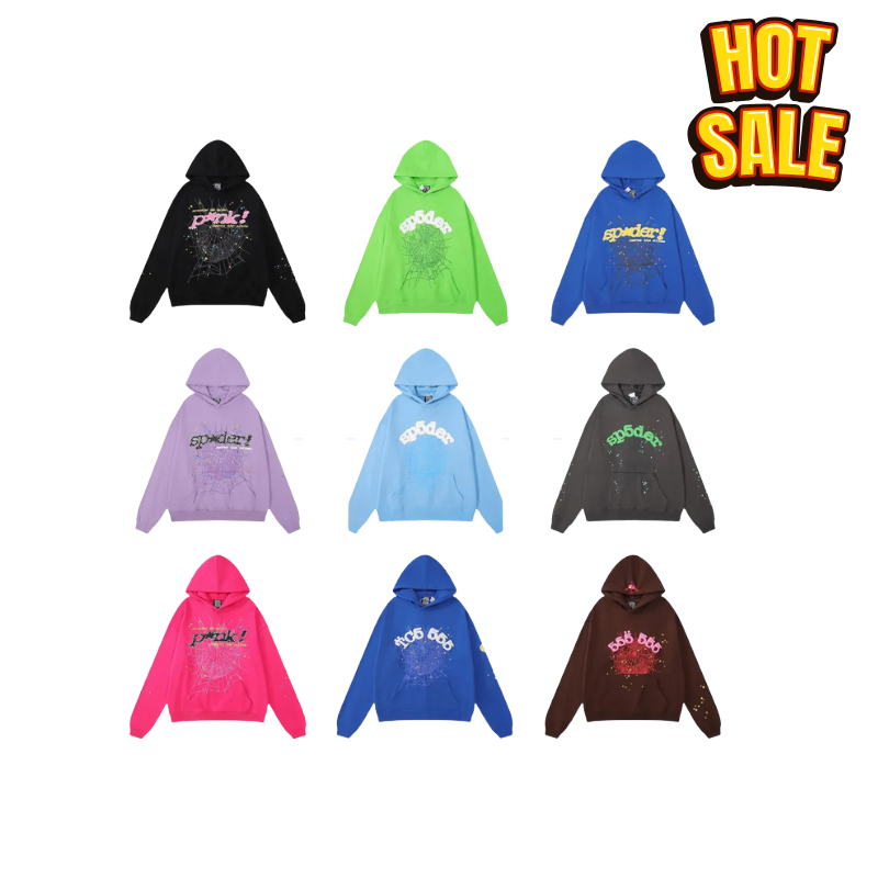 Designer 2025 Spider Hoodie New Tracksuit Puff Print Hoodie Pullover Pants Hoodie Men Hoodie Sweaters Loose Long Sleeve Men Hiphop Clothing B06