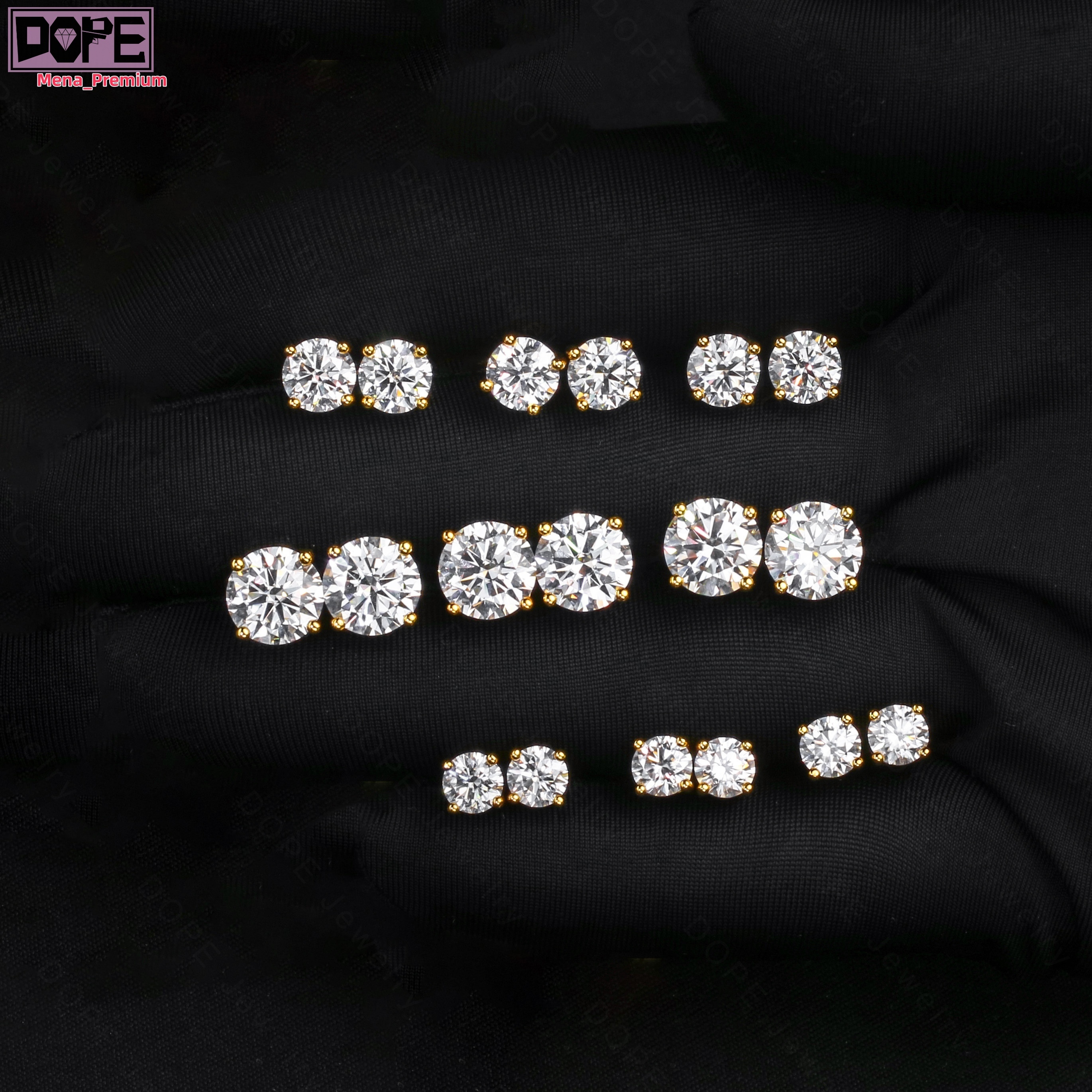 Classic Stud Earrings 925 Silver 4mm 5mm 6mm VVS 3EX Round Brilliant Cut Lab Grown Diamond Earrings