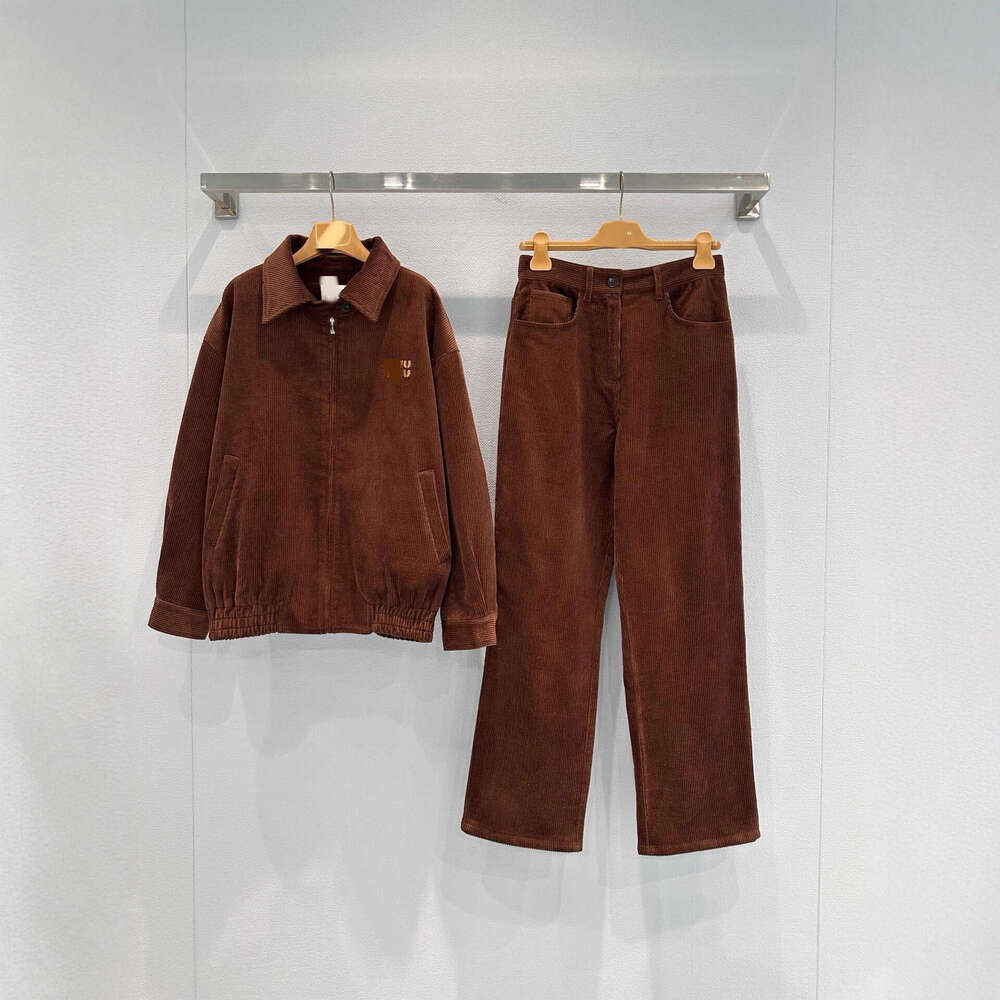 Designer High Version Fashion Women's M Brand 2025 New Jacket + Corduroy Pants 5dbd