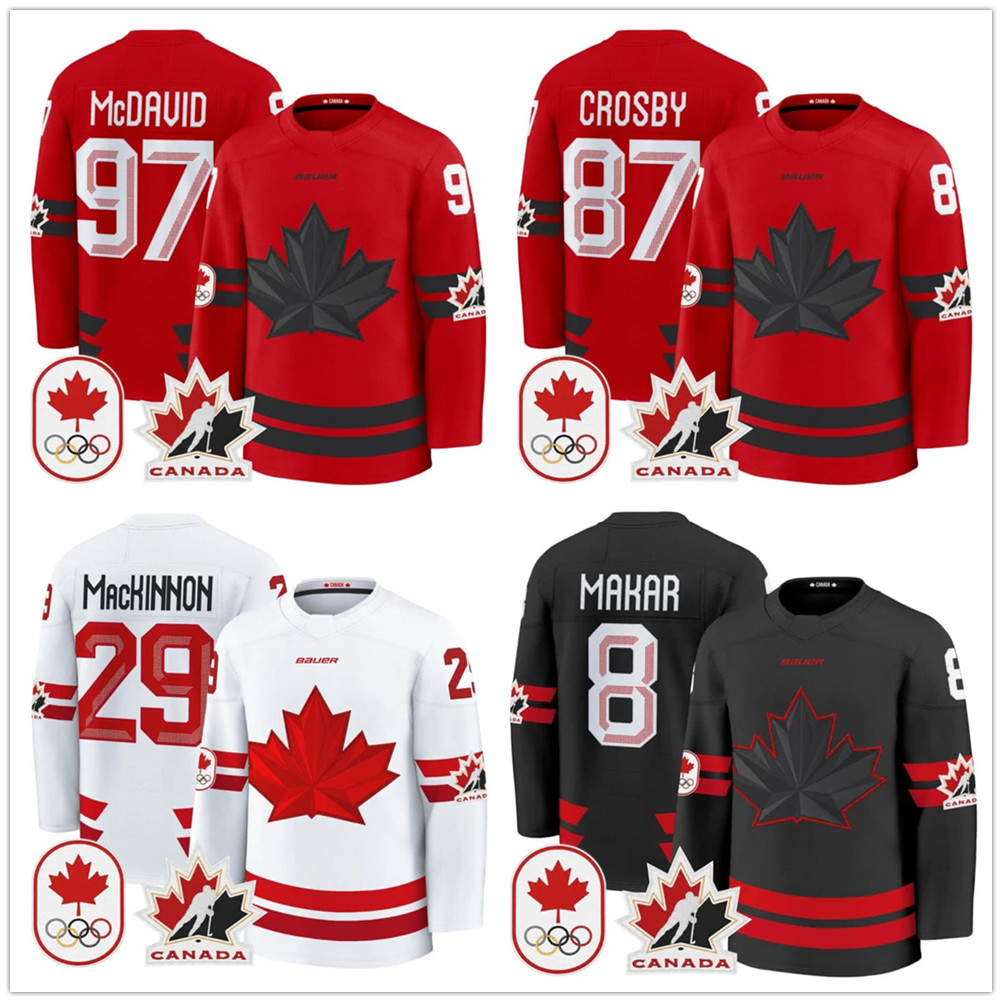 Men's 2026 Winter Olympices Milano Cortina Hockey Jersey Canada Team 97 McDavid 29 Nathan MacKinnon 87 Sidney Crosby 21 Brayden Point 8 Cale Ma