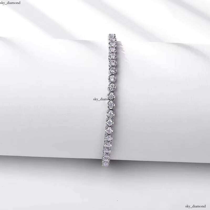 VVS Moissanite Casey Hiphop Adjustable Ice 925 Sterling Silver Tennis Bracelet Hui Shi Factory Wholesale Jewelry Gift Party