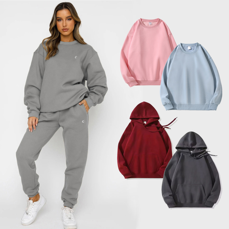 Women Men Pullover Hoodies Designer Sets Quarter Zip Sweatshirt Sweatpants Jacket Yoga 1/4 Full Zip Fitness Workout Set Gym Clothes Size S-3XL-image-1088102893