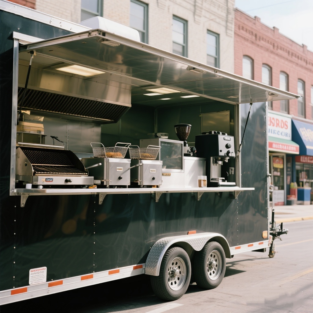 Mobile Food Truck with Full Kitchen Equipment Small Food Cart Concession Trailer for Outdoor Street Food Business-image-1088030103