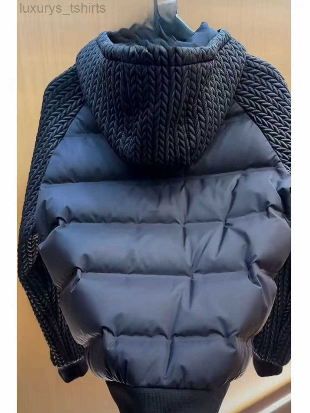 Mens Down Coat Parkas Designer Solid color cotton jacket long sleeved patchwork knitted jacket luxurious and personalized mens cotton jacke