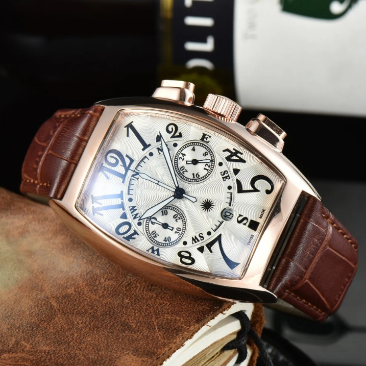 Mens watch fashion high quality watch barrel luxury designer watch Miller Watches 5 pin Quartz Multifunctional Calendar Watch calendar large dial wr