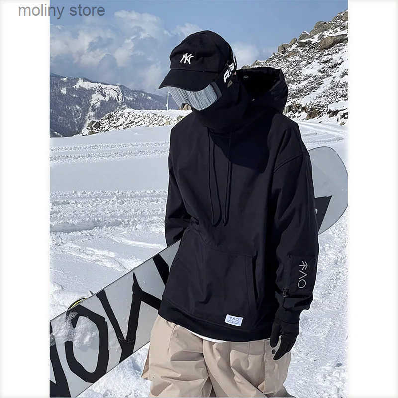 6 Color Oversize Ski Hoodie Men Women Warm Windproof Waterproof Snow Jacket Snowboarding Jackets Equipment 231220 L260508