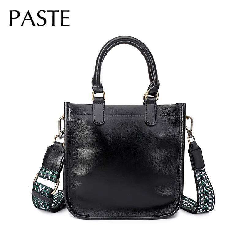 Vintage Glossy Vegetable Tanning Cow Leather Large Tote High Quality Women Handbag OL Commuter Office Ladies Shoulder Bag St251211