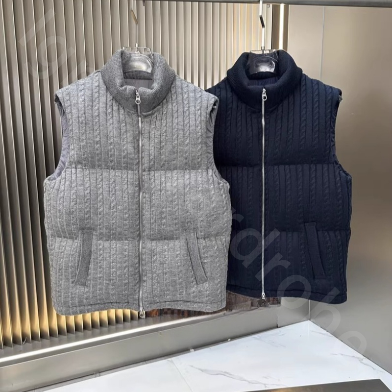 Winter Designer Men Vests White Duck Down Knitted Vest Down Jacket L1289 Q260917