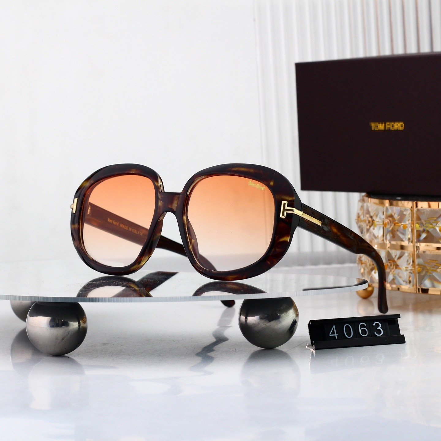 High quality TF luxury designer FT1237/FT1188/FT0711 glasses classic oversized box fashion women's sunglasses with box