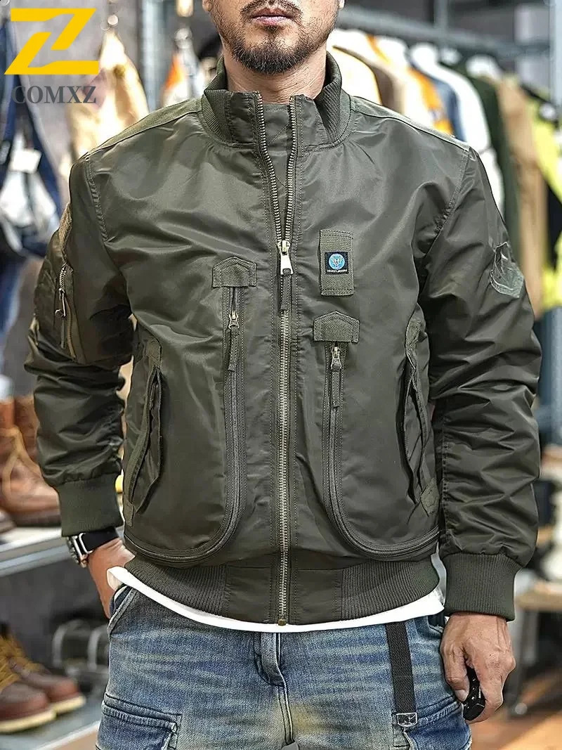 2025 Jacket Mens Outdoor Waterproof MultiPocket Baseball Suit Coat Autumn Classic Functional WearResistant Work 251129