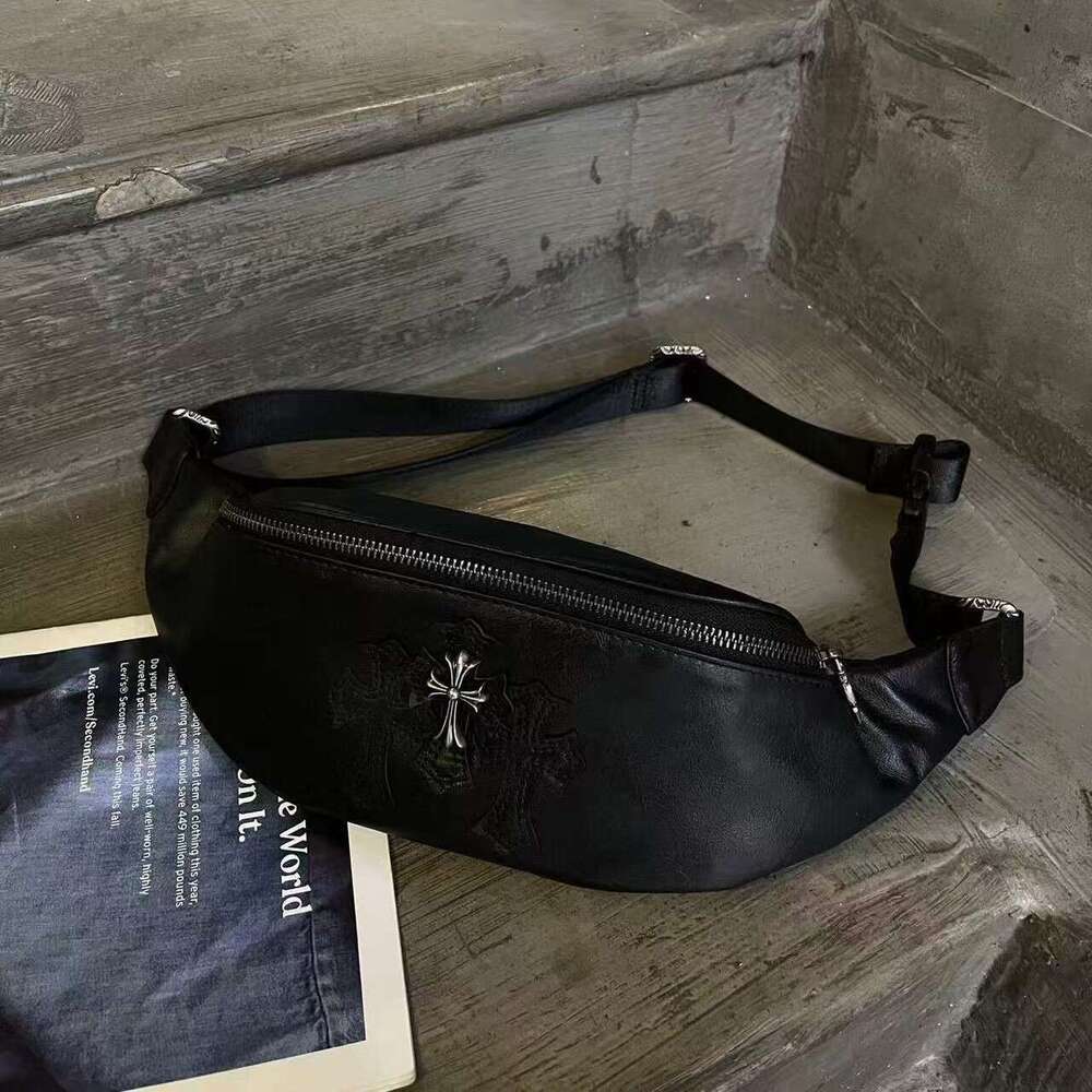 CH waist bag Chrome waist bag CHearts waist bag Genuine Leather Waist Croft Style Personality Motorcycle Fashion Versatile Crossbody Chest Bag Unise
