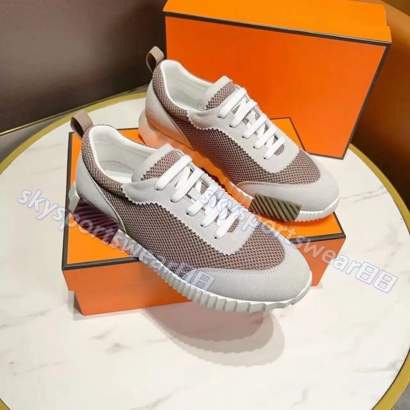 2025 Sneakers Designer Suede Casual Shoes Trainers Breathable Mesh Running Shoe Men Bounce Sneaker Women Sneaker Non-Slip Rubber Sole Flat Trainer H