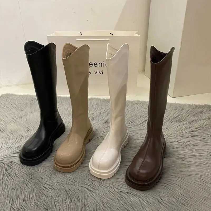 Footwear Elegant with Low Heels Ladies Boots for Women Laces Black 2025 New Waterproof Winter Novelty Hot Fi Lg Boots 985XJ251211