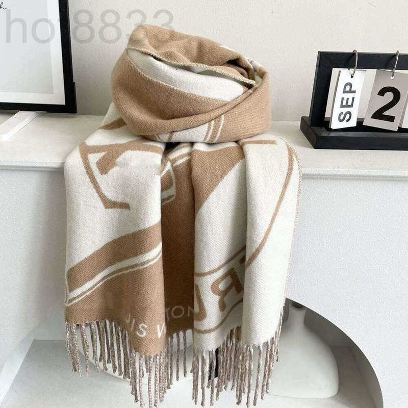 Scarves Designer Donkey Parent Double-sided Cashmere Scarf for Women, High-end Autumn Winter Monogram Shawl Extra Large Warm and Thick 45*215 E4a6 T