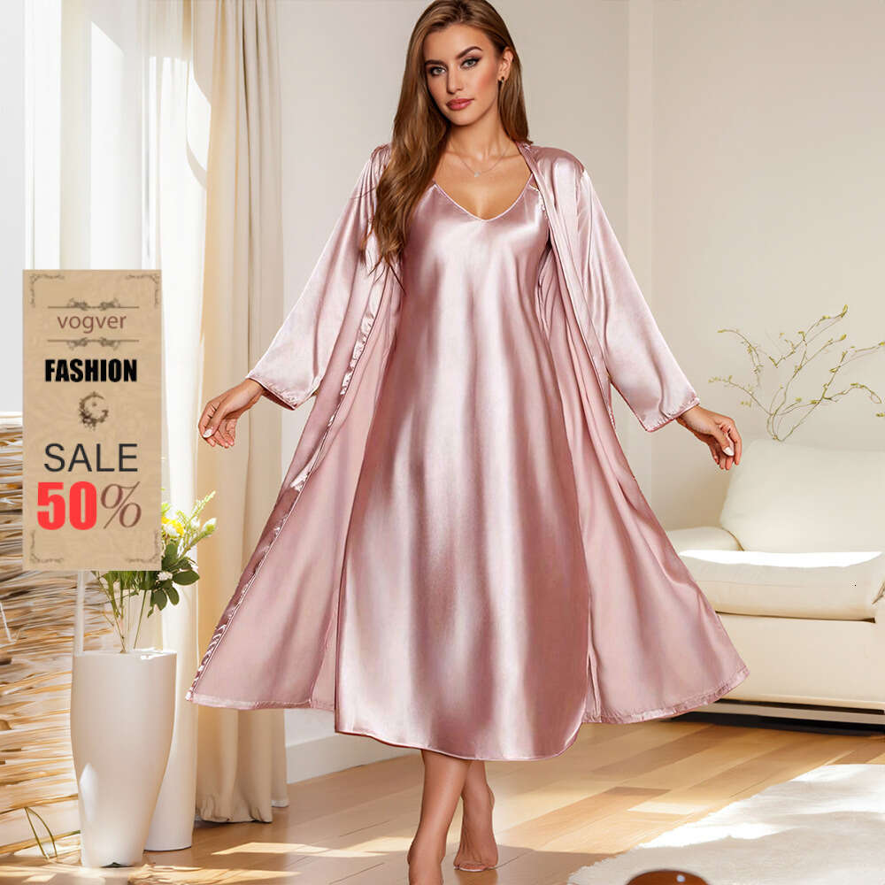 Pajamas for Women Designer Luxury 2026 Cross-Border Women's Pajamas Spring Summer Loose Strap Dress Bathrobe Homewear Fashion Long Nightgown Se