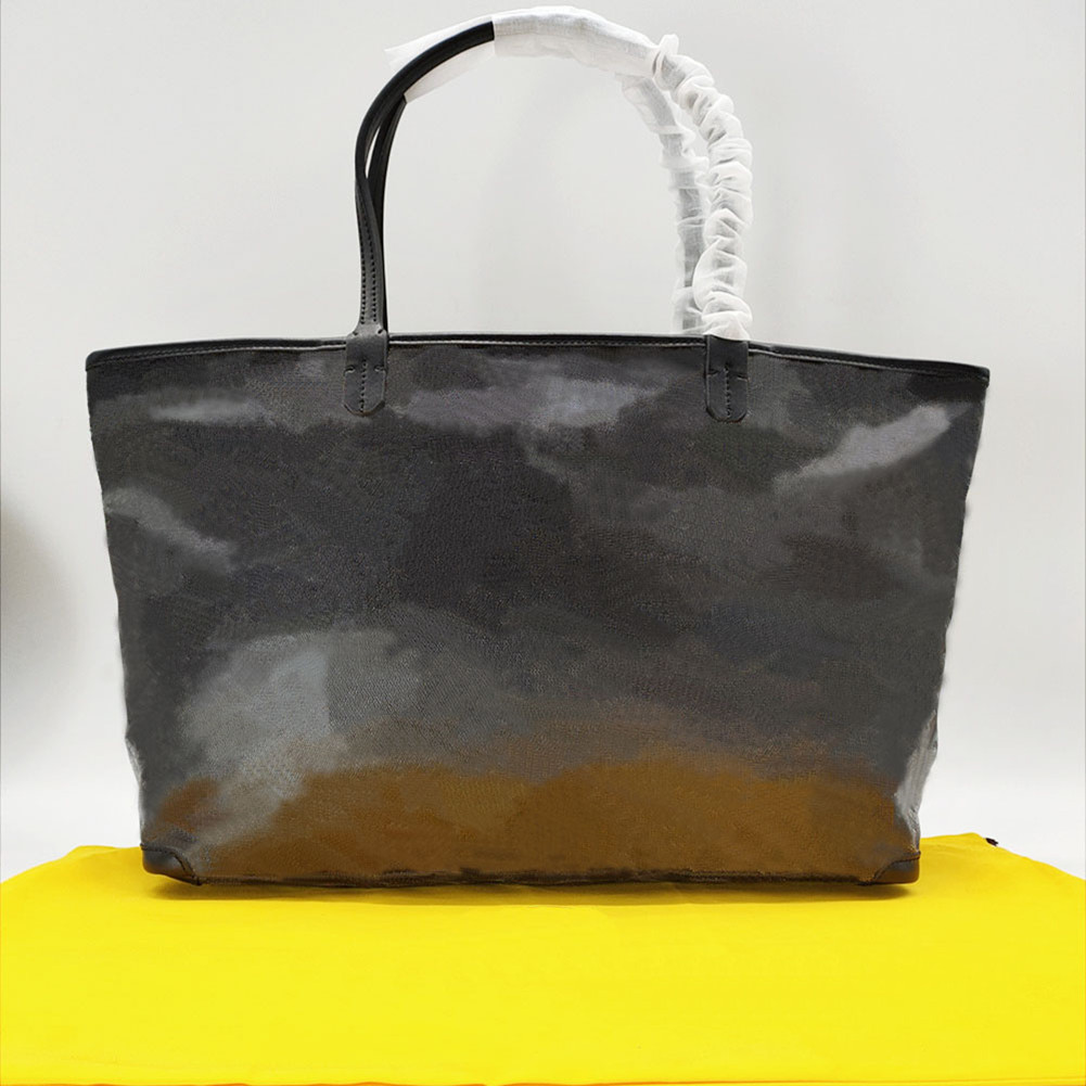 Fashion large tote bag designer women zipper handbag Soft canvas tote shopping bag beach bag purse with real leather trim and handle-image-908383191