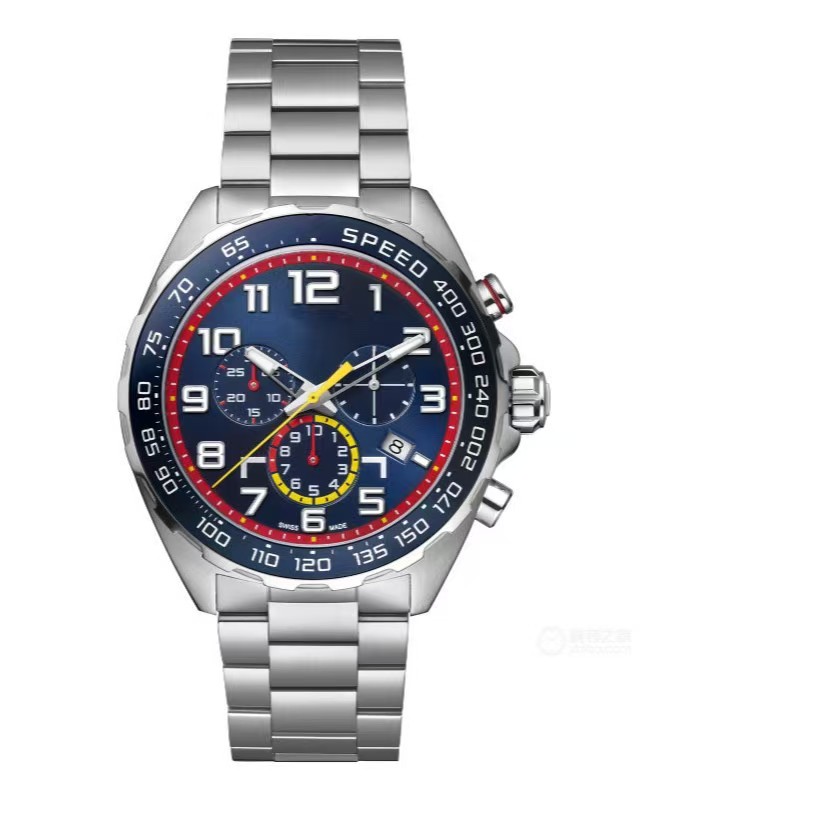 New Fashion high-quality men's tape steel band 6-pin TA quartz watch multi-functional watch manufacturer direct sale