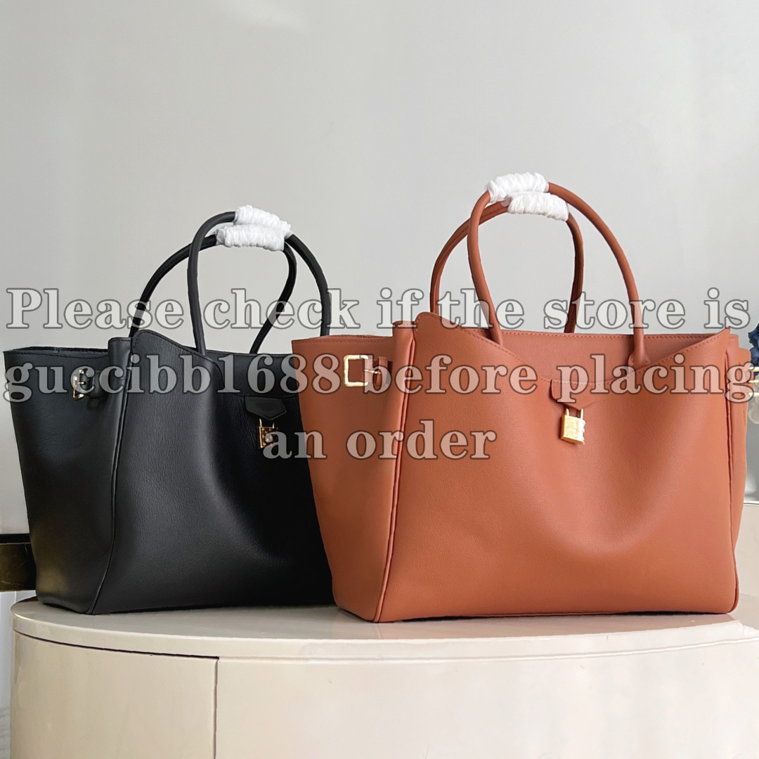 12A Definite Mirror Quality Designer Vendome MM Bag 35.5cm Handle Handbags for Women Luxury Tote Bag Calfskin Leather Bag Black Purse M26338