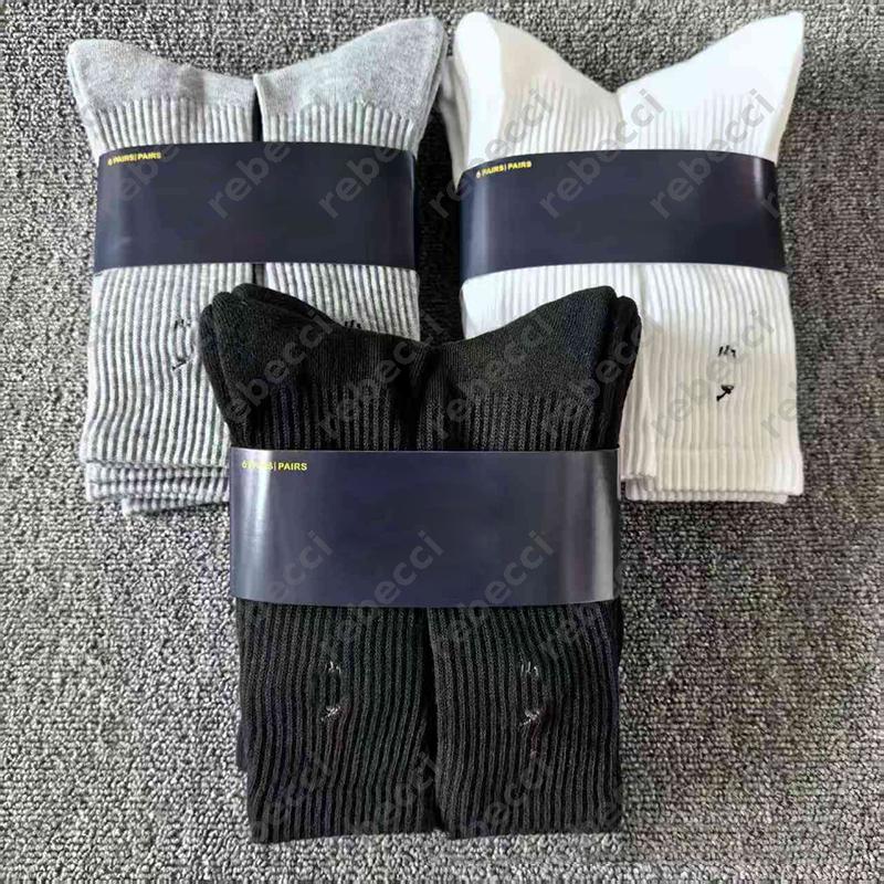 Black white womens stockings casual mens cotton sports socks classic embroidery couples long knee-high sock fashion solid color Sock Slippers CSD251