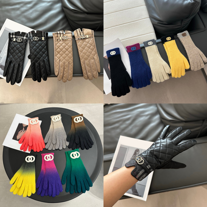Five Fingers Gloves Faux Leather Gloves Designer Letter Pattern Gloves for Winter Fashion Men Women Mittens Glove Knitting Wool Letter Style Outdoor