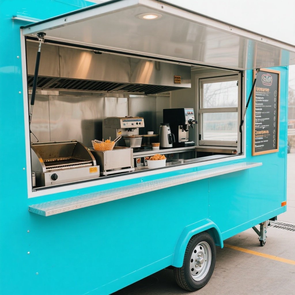 Food Truck Concession Trailer Mobile Food Cart Small Kitchen Trailer Fully Equipped for Outdoor Vending-image-1088030216