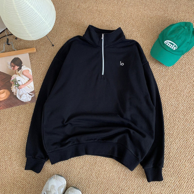 Top Quality Fashion Desinger Mens Hoodie Womens Stand Neck Half Zipper Hoodies Sweatshirts Pullover Cotton Trendy Long Sleeve Aloy Sweatshirt Men Ho