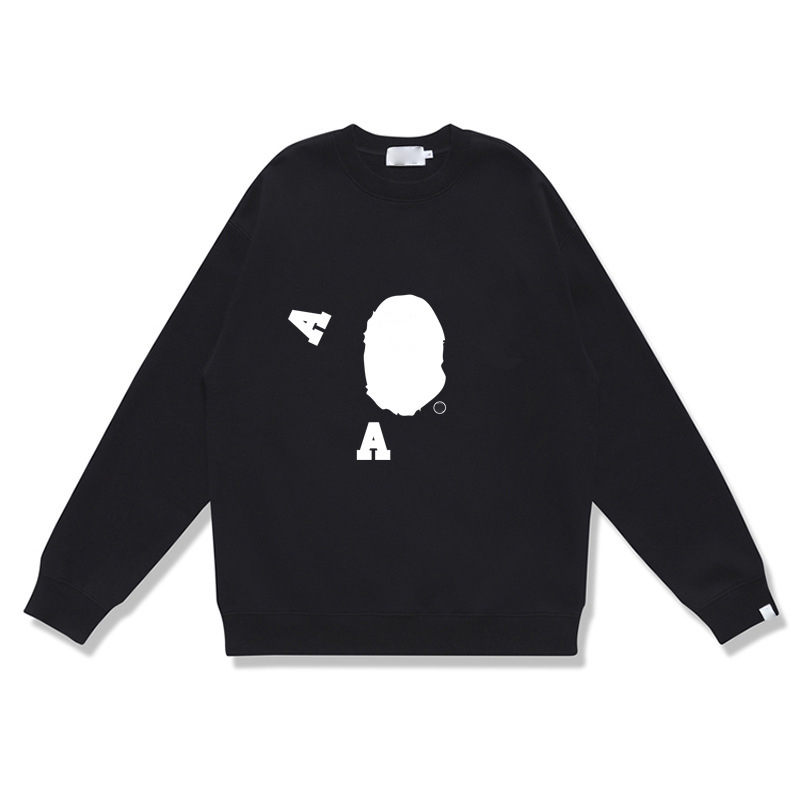 Bap Men's Sweater Camouflage Shark Letter Print Soft Breathable Cotton Loose Bapese Long Sleeve Pullover Street Travel Casual Designer All Matc