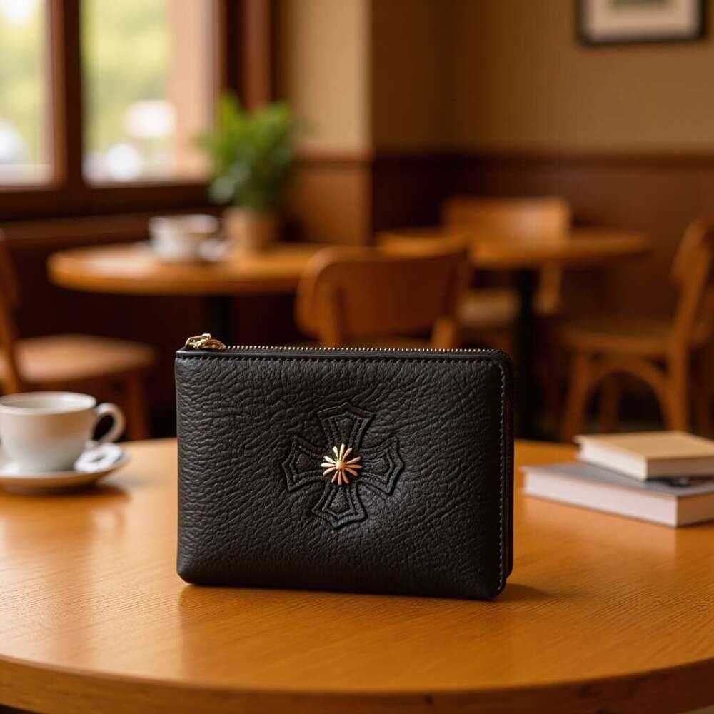CH purse Chrome purse CHearts purse Top Layer Cowhide Fashion Wallet Trendy Brand Zipper Genuine Leather Cross Coin Purse Hanging Niche Card Stylish