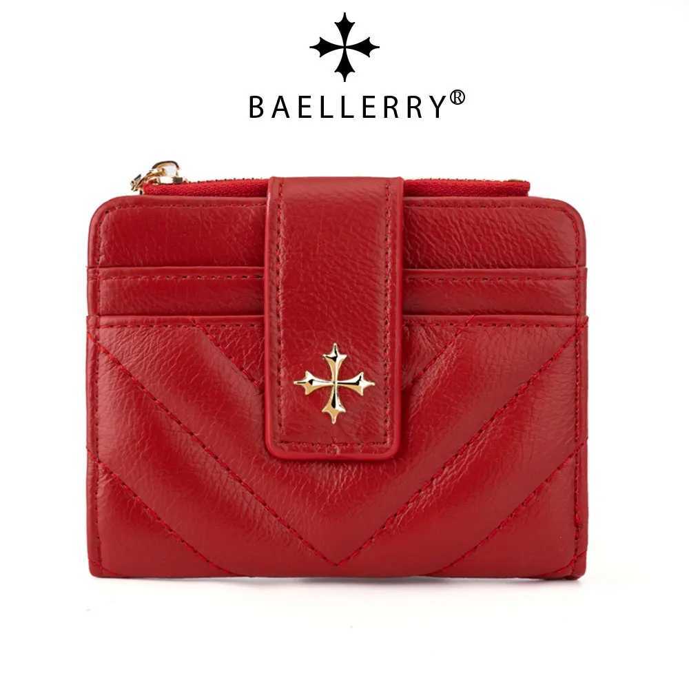 Baellerry New Short Simple Women Wallet High Quality Card Holder Buckle Zipper Coin Pocket Female Purses Small Women's Card Bag