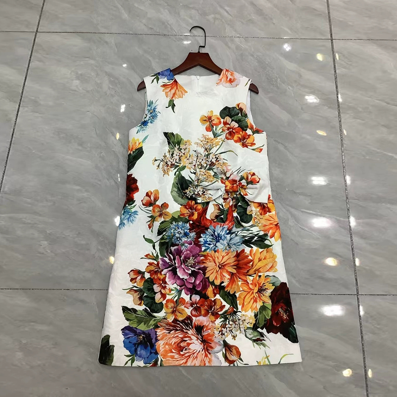 1901 XXL 2026 Milan Style Runway Dress Spring Summer Crew Neck Sleeveless Vest dress Brand Same Style Empire Womens Dress Fashion as