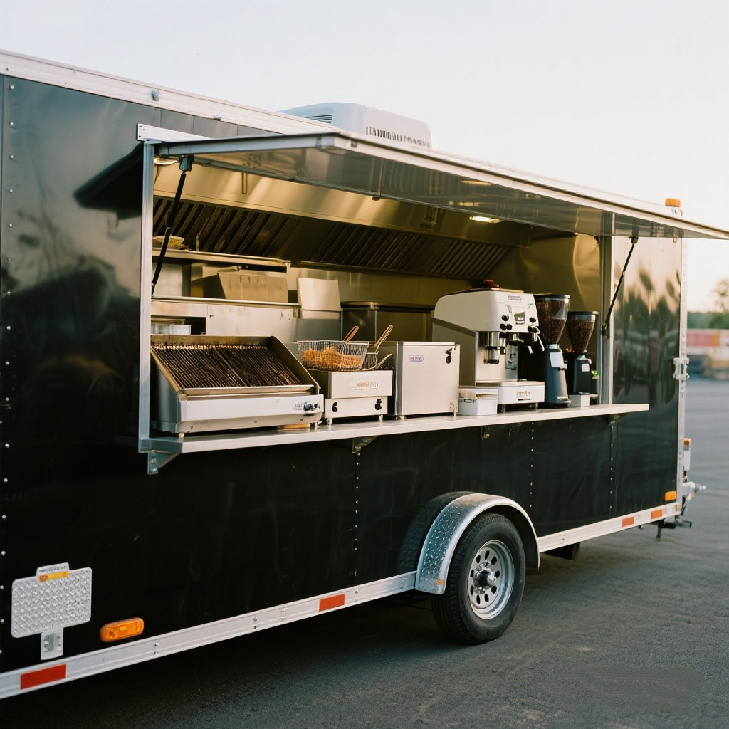 Coffee Van Mobile Food Truck Concession Catering Cart Mobile Coffee Shop Food Trailer Fully Equipped Kitchen for Street Drinks-image-1088049096