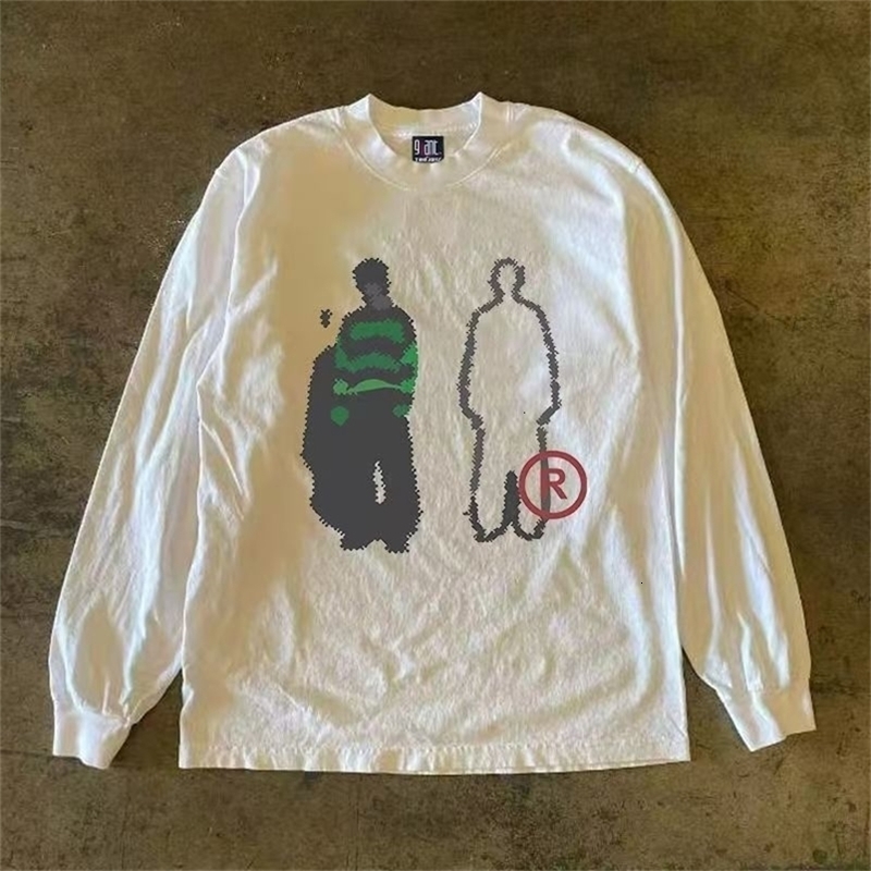 2000s High Street Shirts Y2K Mens Graphic Print Oversized T Shirt Harajuku Gothic Round Neck Cotton Long Sleeve Tops Unisex 251210CJ