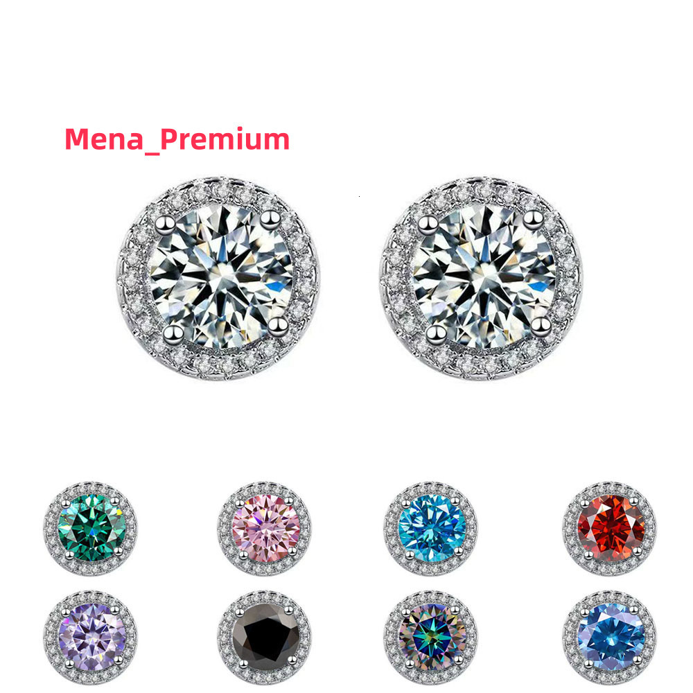 S925 Sterling Silver Starry Sky Diamond Earrings Set with VVS Moissani Diamonds Fashionable and Luxurious Stud Earrings