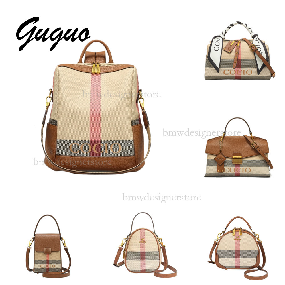 Guguo Designer Luxury Nuovo Zaino scozzese Moda popolare Borsa da viaggio versatile Temperamento elegante Borsa a tracolla di grande capacità Borsa