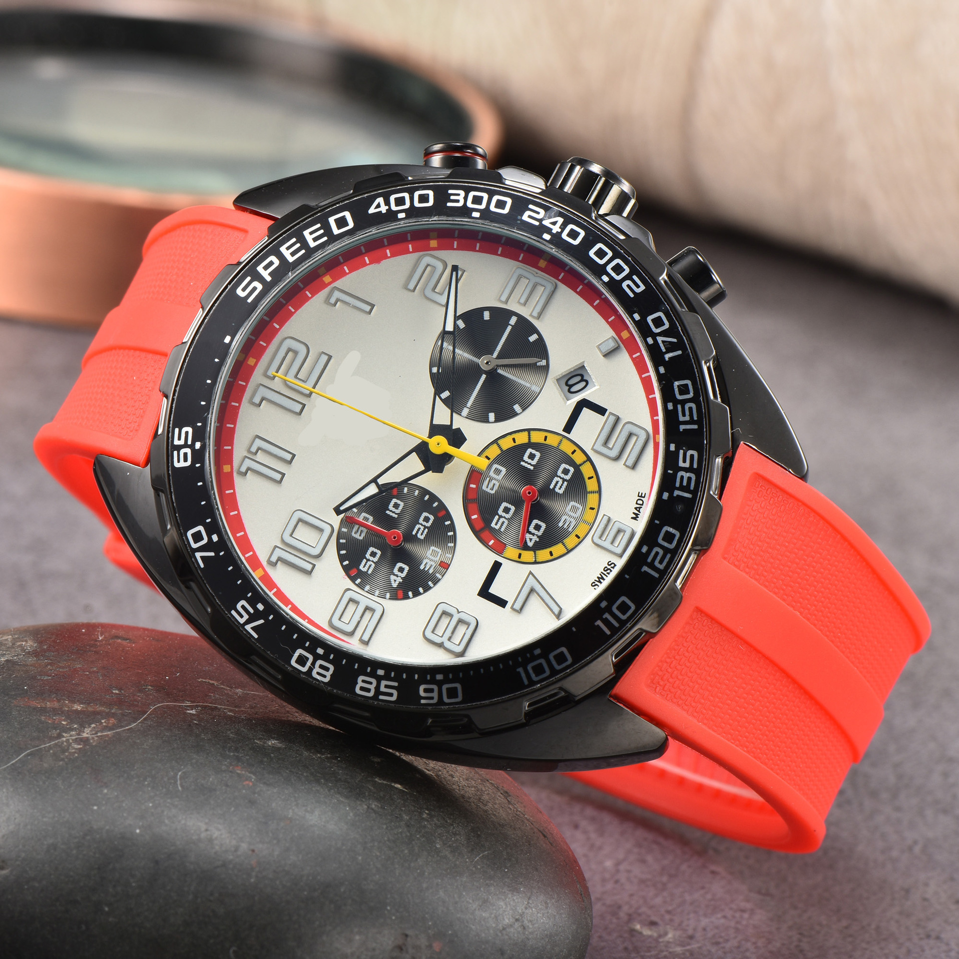 Fashion high-quality men's tape steel band 6-pin TA quartz watch multi-functional watch manufacturer direct sale
