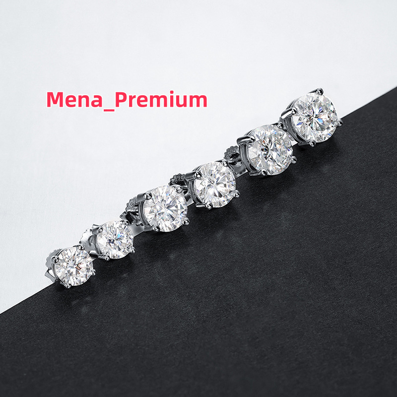 2 Carat Light Luxury 925 Sterling Silver Earrings D Color Moissanite High Quality Womens Accessory
