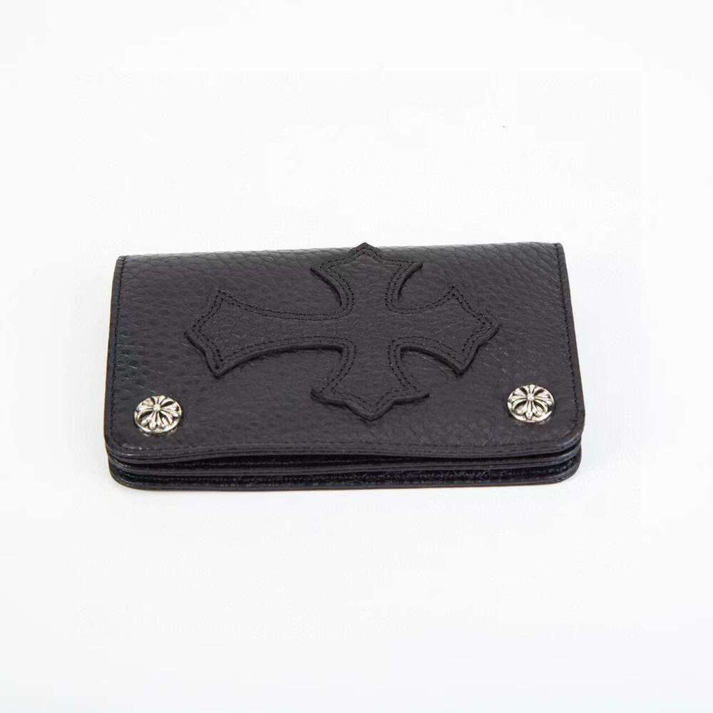 CH purse Chrome purse CHearts purse Cross-Border Kroxin Cross Black Coin Purse 2025 New Cowhide Short Wallet Card Holder Unisex