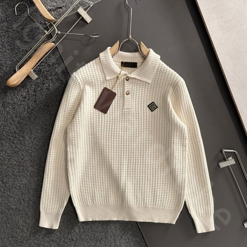 Winter Designers Old Money Men and Women Sweater Lapel Leisure Retro Embroidery Sweaters L1289