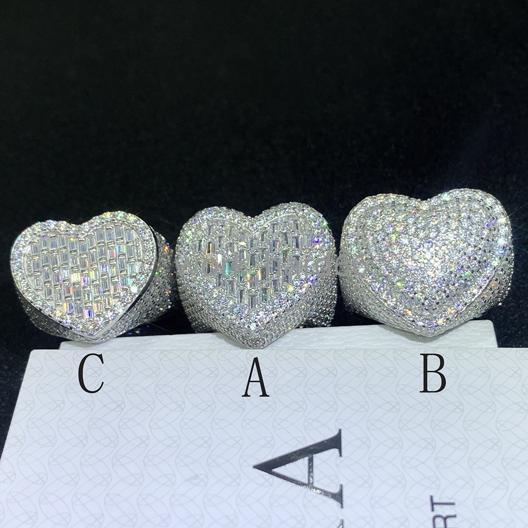 Wholesale Price 925 Sterling Silver Star Design Vvs1 Diamond Moissanite Men Hip Hop Iced Out Ring