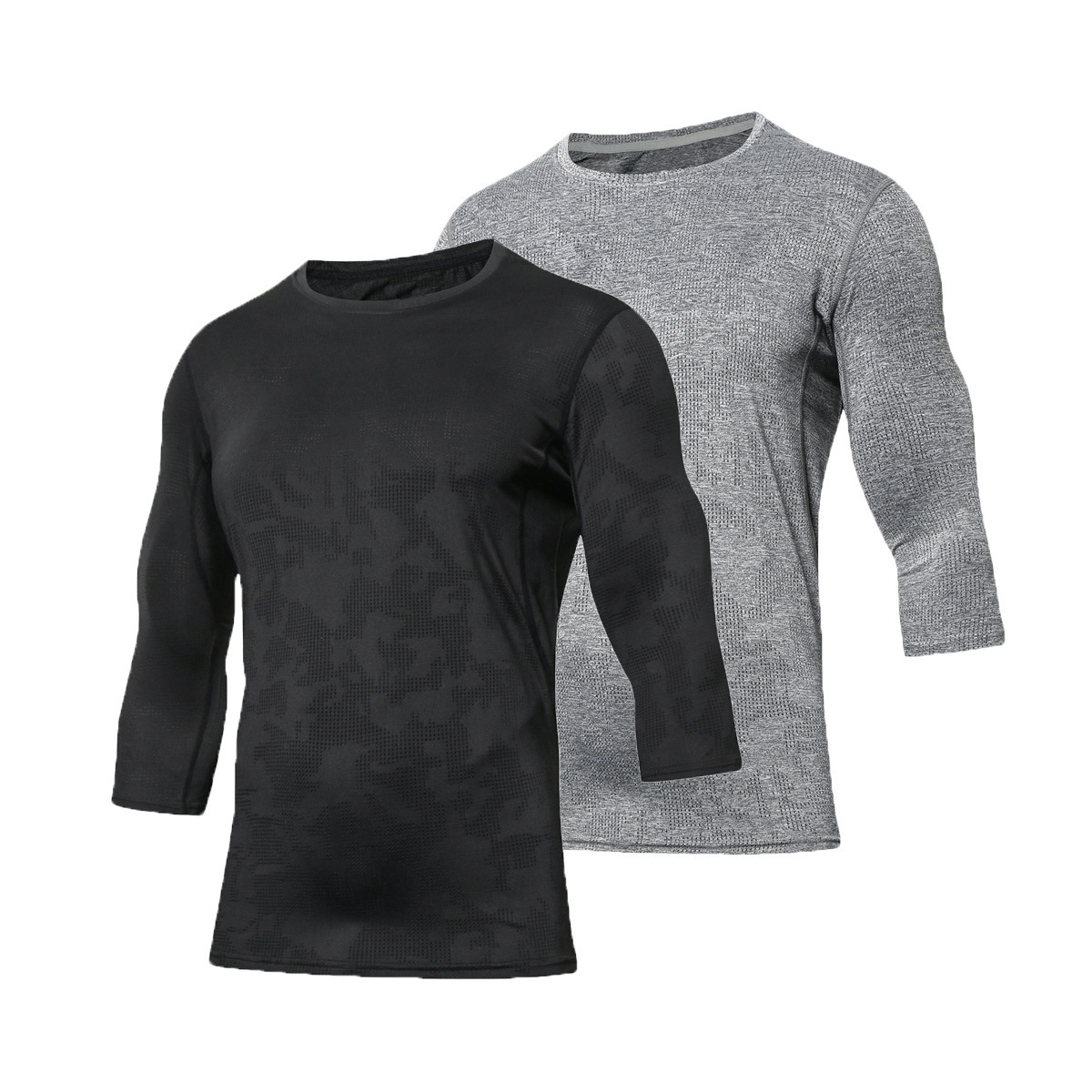 Quick-Dry T-Shirt for Men Summer Loose Fit Three-Quarter Sleeve Basketball T-Shirt Outdoor Sports T-Shirt Quick-Dry Thin Style free shipping