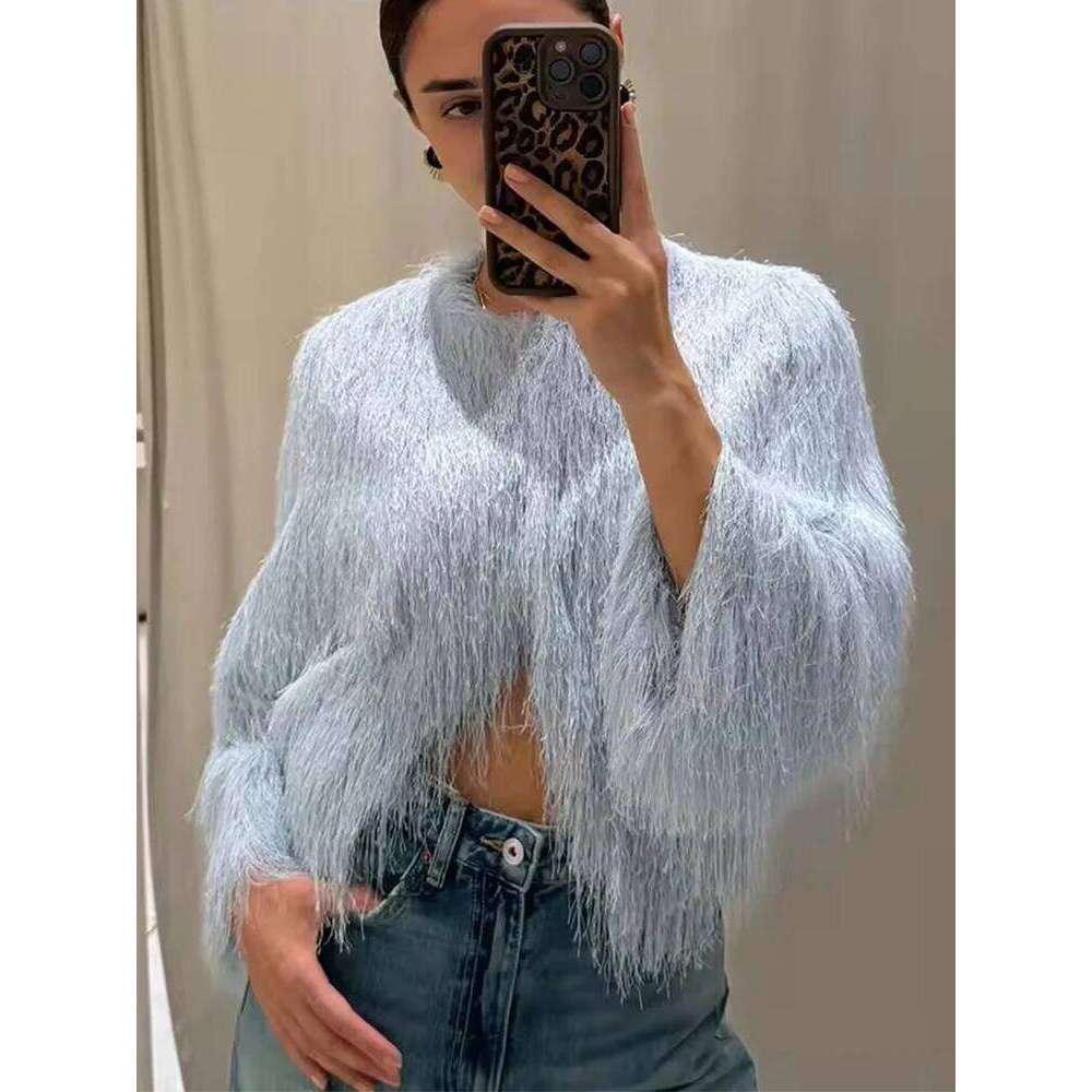 Designer Clothes Tassel Decoration Short Coats Women S Fashion Wrist Sleeve Jackets For Women Elegant Office Ladies Casual Outerwear Hot Selling