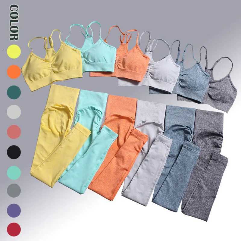 Seamless Yoga Set Women Sportswear Workout Clothes Gym Leggings Bra Shorts Training Running Tights Pants Fitness Sport SuitsT251212-image-1088149140
