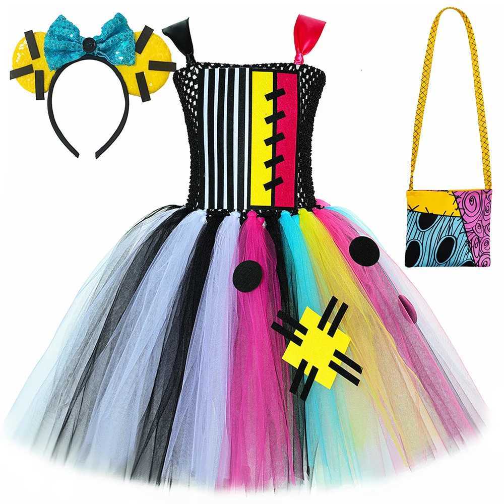 Nightmare Before Christmas Sally Costumes for Girls Halloween Scary Fancy Dresses for Kids Carnival Party Disguise Tutus Outfits X251212