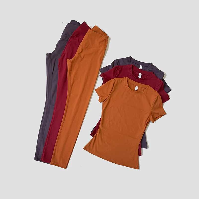 Yoga Suit Sports Set Women Quick-Drying Gym Set Tracksuit Running Workout Short Sleeve Leggings Sports Yoga ClothingT251212-image-1088148341